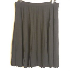 Vintage Ganni Black Wool Blend Pleated Skirt Sz 14
